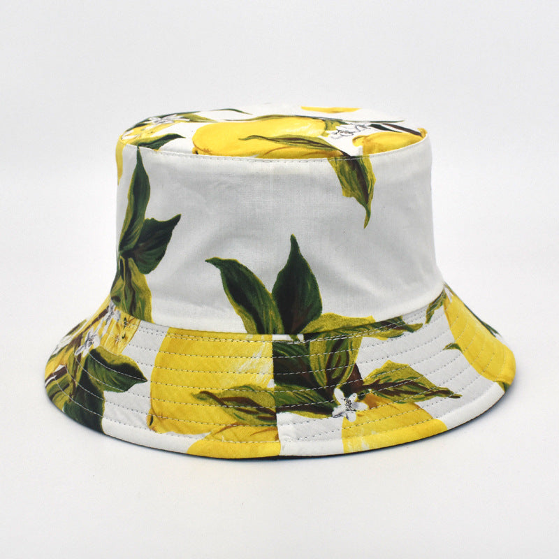 Sombrero de pescador de girasol con estampado de algodón al por mayor